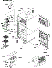 Door Hinges And Freezer Shelf parts for Amana Top-Mount Refrigerator TR25V2L-P1316101WL from AppliancePartsPros.com