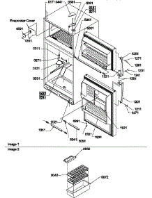 Door, Hinges And Accessories parts for Amana Top-Mount Refrigerator TR518ITVL-P1180808WL from AppliancePartsPros.com