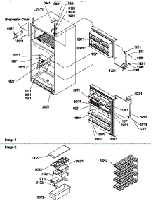 Door, Hinges And Accessories parts for Amana Top-Mount Refrigerator TR525SL-P1182804WL from AppliancePartsPros.com
