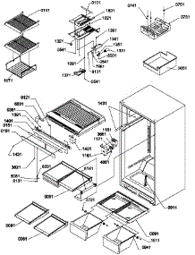 Interior Cabinet And Drain Block Assembly parts for Amana Top-Mount Refrigerator TR525SL-P1182804WL from AppliancePartsPros.com