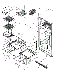 Cabinet Shelving parts for Amana Top-Mount Refrigerator TR525SW-P1182801WW from AppliancePartsPros.com