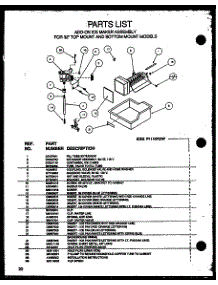 Add-On Ice Maker Assembly For 32" Top Mount And Bottom Mount parts for Amana Top-Mount Refrigerator TRG18QB3G-P1111315WG from AppliancePartsPros.com