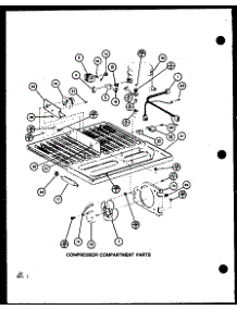 Compressor Compartment Parts (Trg18j / P7739033w) (Trgi18j / P7791103w) (Trgi18j / P7791104w) parts for Amana Top-Mount Refrigerator TRGI20J-P7791106W from AppliancePartsPros.com