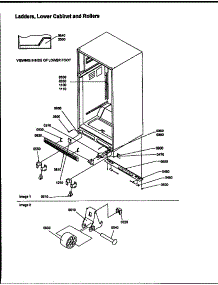 Ladders, Lower Cabinet And Rollers (Tri18tl / 1303202Wl) parts for Amana Top-Mount Refrigerator TRI18TL-1303202WL from AppliancePartsPros.com