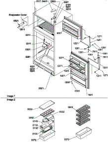 Door, Hinges And Accessories parts for Amana Top-Mount Refrigerator TRI21VE-P1309501WE from AppliancePartsPros.com