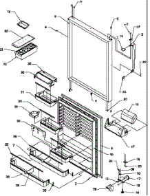 Refrigerator Door parts for Amana Top-Mount Refrigerator TRI25S5E-P1300001WE from AppliancePartsPros.com