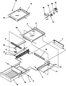 Cabinet Shelving parts for Amana Top-Mount Refrigerator TRI25S5E-P1300001WE from AppliancePartsPros.com