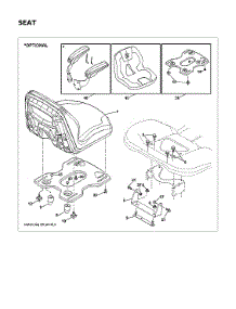 Seat parts for Husqvarna Front-Engine Lawn Tractor TS142K-960430333 from AppliancePartsPros.com