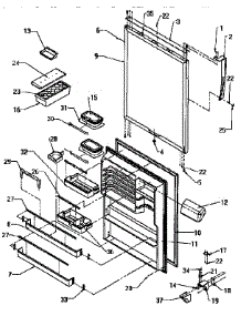 Refrigerator Door parts for Amana Top-Mount Refrigerator TS18R2-P1158411W from AppliancePartsPros.com