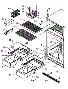 Cabinet Shelving parts for Amana Top-Mount Refrigerator TS18R2-P1158411W from AppliancePartsPros.com