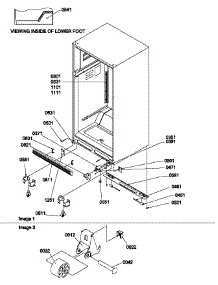 Ladders, Lower Cabinet And Rollers parts for Amana Top-Mount Refrigerator TS19TE-P1306301WE from AppliancePartsPros.com