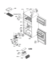 Door / Hinges / Accessories parts for Amana Top-Mount Refrigerator TS19VL-P1306302WL from AppliancePartsPros.com