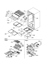 Interior Cabinet / Drain Assembly parts for Amana Top-Mount Refrigerator TS22VW-P1306502WW from AppliancePartsPros.com