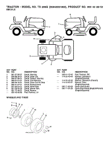 Wheels & Tires parts for Husqvarna Front-Engine Lawn Tractor TS248G-96043031000 from AppliancePartsPros.com