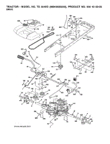Drive parts for Husqvarna Front-Engine Lawn Tractor TS354XD-96043030500 from AppliancePartsPros.com