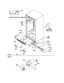 Ladders / Lower Cabinet / Rollers parts for Amana Top-Mount Refrigerator TSI22TE-P1306601WE from AppliancePartsPros.com