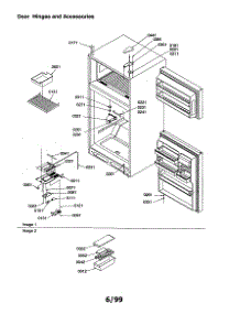 Door / Hinges And Accessories parts for Amana Top-Mount Refrigerator TSI25VL-P1308102WL from AppliancePartsPros.com