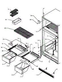 Refrigerator Shelving And Drawers parts for Amana Top-Mount Refrigerator TV18R3L-P1181713WL from AppliancePartsPros.com