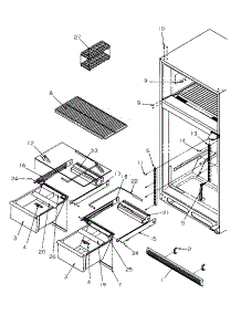 Cabinet Shelving parts for Amana Top-Mount Refrigerator TV18S4L-P1194902WL from AppliancePartsPros.com