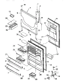 Refrigerator Door parts for Amana Top-Mount Refrigerator TW18S2W-P1194401W from AppliancePartsPros.com