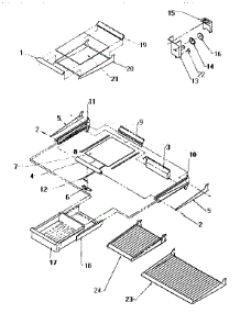 Cabinet Shelving parts for Amana Top-Mount Refrigerator TW18S2W-P1194401W from AppliancePartsPros.com