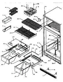 Cabinet Shelving parts for Amana Top-Mount Refrigerator TX18R-P1158408W from AppliancePartsPros.com