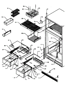 Cabinet Shelving (Tx22r3e / P1181602we) (Tx22r3l / P1181602wl) (Tx22r3w / P1181602ww) (Txi22r3e / P1182004we) (Txi22r3l / P1182004wl) parts for Amana Top-Mount Refrigerator TX18R2L-P1181804WL from AppliancePartsPros.com