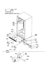 Ladders / Lower Cabinet / Rollers parts for Amana Top-Mount Refrigerator TX18VE-P1301702WE from AppliancePartsPros.com