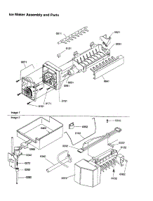 Ice Maker Assemble And Parts parts for Amana Top-Mount Refrigerator TX18VE-P1301702WE from AppliancePartsPros.com