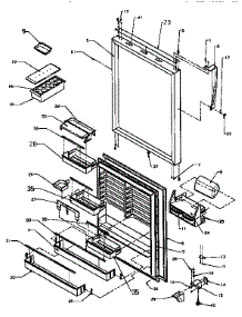 Refrigerator Door parts for Amana Top-Mount Refrigerator TX19R2-P1158506W from AppliancePartsPros.com