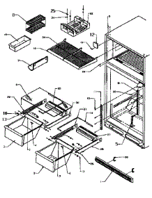 Cabinet Shelving parts for Amana Top-Mount Refrigerator TX19R2-P1158506W from AppliancePartsPros.com