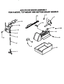 Add-On Ice Maker Assembly parts for Amana Top-Mount Refrigerator TX19R2-P1158506W from AppliancePartsPros.com