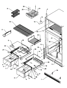 Cabinet Shelving parts for Amana Top-Mount Refrigerator TX19S3L-P1195901WL from AppliancePartsPros.com