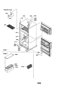 Hinges / Freezer Shelves / Accessories parts for Amana Top-Mount Refrigerator TX19V2L-P1306303WL from AppliancePartsPros.com