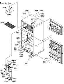 Door Hinges And Freezer Shelf parts for Amana Top-Mount Refrigerator TX19V2L-P1315801WL from AppliancePartsPros.com