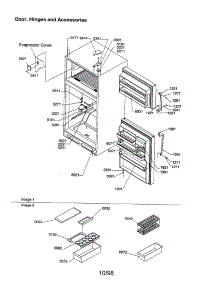 Door, Hinges And Accessories parts for Amana Top-Mount Refrigerator TX21VE-P1301804WE from AppliancePartsPros.com