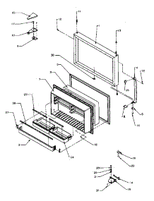 Freezer Door Assembly (Tr22s4e / P1196201we) (Tr22s4l / P1196201wl) (Tr22s4w / P1196201ww) (Tr25s5e / P1196401we) (Tr25s5l / P1196401wl) (Tr25s5w / P1196401ww) (Tri22s4e / P1196301we) (Tri22s4l / P1196301wl) (Tri22s4w / P1196301ww) parts for Amana Top-Mount Refrigerator TX22S3E-P1196001WE from AppliancePartsPros.com