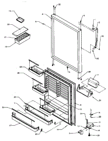 Refrigerator Door Assembly (Tx22s3e / P1196001we) (Tx22s3l / P1196001wl) (Tx22s3w / P1196001ww) parts for Amana Top-Mount Refrigerator TX22S3E-P1196001WE from AppliancePartsPros.com