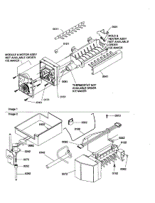 Ice Maker Assembly parts for Amana Top-Mount Refrigerator TX22V2E-P1306503WE from AppliancePartsPros.com