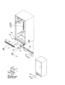 Ladders And Lower Cabinet parts for Amana Top-Mount Refrigerator TXI18VL-P1319004WL from AppliancePartsPros.com