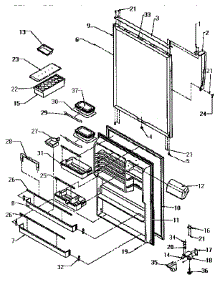 Refrigerator Door parts for Amana Top-Mount Refrigerator TXI21R2-P1168012W from AppliancePartsPros.com