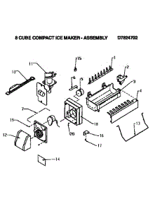 Compact Ice Maker parts for Amana Top-Mount Refrigerator TXI21R2-P1168012W from AppliancePartsPros.com