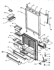 Refrigerator Door parts for Amana Top-Mount Refrigerator TXI22R2-P1168014W from AppliancePartsPros.com
