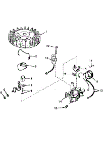Magneto No. 610832A parts for Tecumseh Lawn & Garden Engine TYPE 642-20A from AppliancePartsPros.com