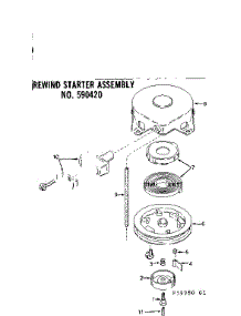 Rewind Starter Assembly parts for Tecumseh Lawn & Garden Engine TYPE 643-19B from AppliancePartsPros.com