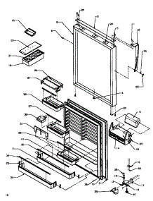 Refrigerator Door (Tz19r2e / P1181901we) (Tz19r2l / P1181901wl) (Tz19r2w / P1181901ww) parts for Amana Top-Mount Refrigerator TZ19R2L-P1181901WL from AppliancePartsPros.com