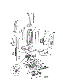 Handle / Bag Housing / Main Body / Hood parts for Hoover Upright Vacuum U5135-90 from AppliancePartsPros.com
