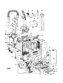 Motor Cover / Motor / Upper Handle / Hose parts for Hoover Upright Vacuum U5454-900 from AppliancePartsPros.com