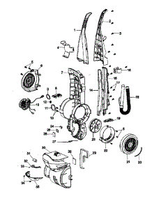 Main Body parts for Hoover Upright Vacuum U5507-950 from AppliancePartsPros.com