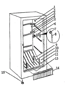 Freezer Compartment parts for United Upright Freezer UCF170LE from AppliancePartsPros.com